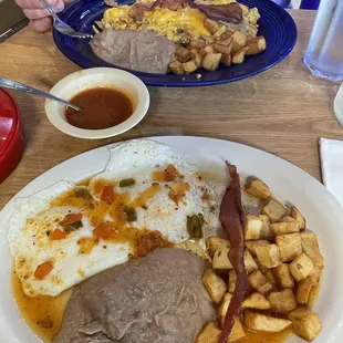 Huevos Rancheros Plate, Migas Breakfast Plate