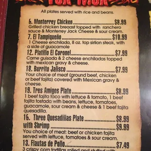 menu