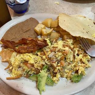 Micas plate with homemade corn tortillas