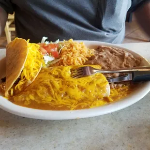 #6 crispy taco and enchiladas