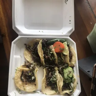 I was supposed to get 7 de asada and 2 de birria. Ended up getting this.