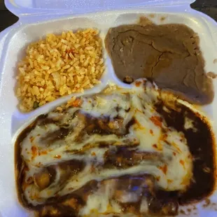 Chicken mole enchiladas