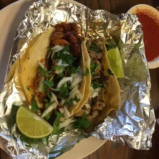 One al pastor and one asada! Delish!