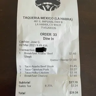 My receipt which shows the up charge and the person who rang me up, who has "no control" of the pricing he just "works" there
