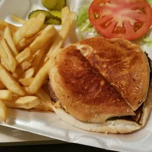 Cheeseburger and fries less than $4.50