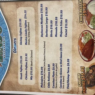 the menu