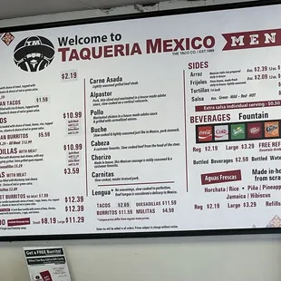 Menu as of 08/25/2024