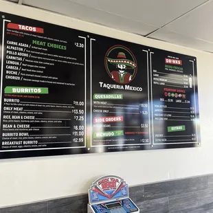 The menu as of 12/1/24