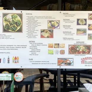 menu outside