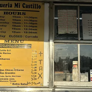 Menu &amp; Hours of Operation