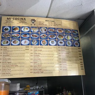 Menu as of February 2020