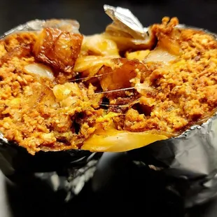 Chorizo and eggs breakfast burrito