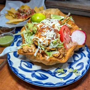 grilled chicken taco salad $12.50