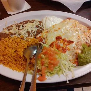 Cheese enchilada combination dinner
