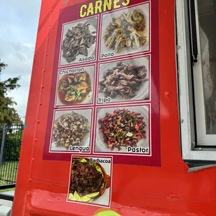 Menu photo meat options