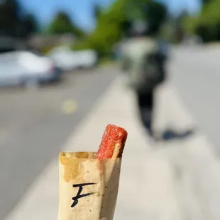 The strawberry churro was delicious. Every churro was!