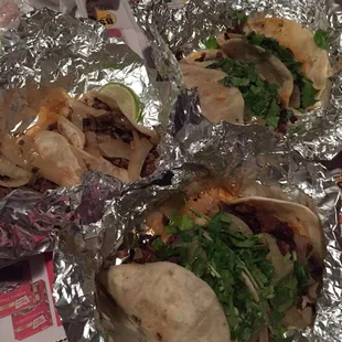 Fajita and al pastor tacos