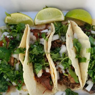 three tacos on a plate