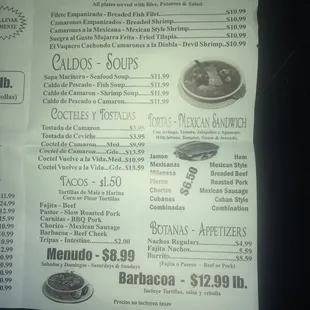menu