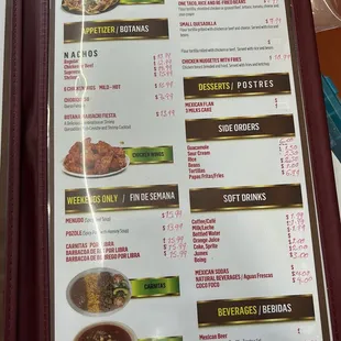 Menu con nuevo precious 5/24