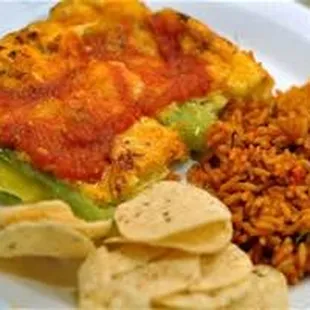 a plate of mexican food