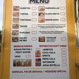 the menu