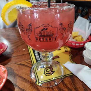Strawberry margarita on the rocks!
