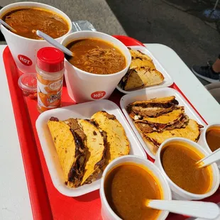 a tray of mexican food