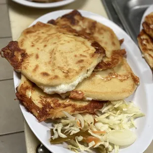 a plate of flatbreads
