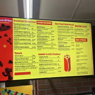 Menu as of 5/8/24