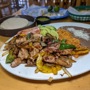 chicken fajitas $12.75