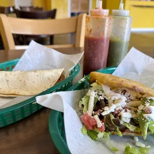 a sandwich and a tortilla