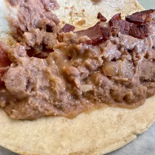 Bean and Bacon taco