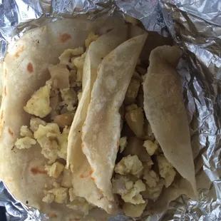 Potato and egg tacos