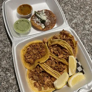 5 plain chicken tacos