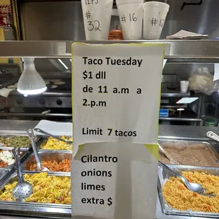 taco tuesday $ 5 00 a m