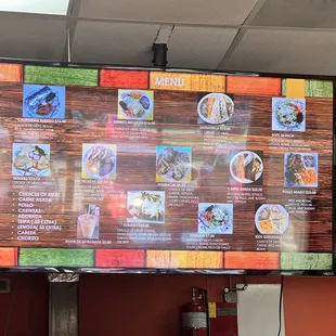 menus on large screen