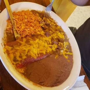 2 enchiladas w Carne guisada