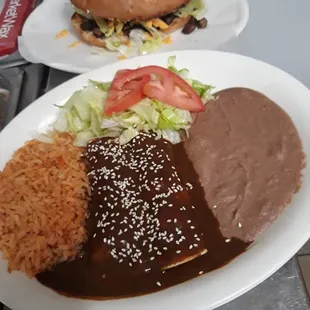 Mole enchiladas Plate