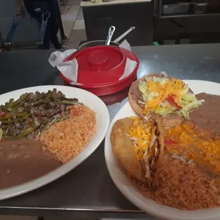 Ivonne&apos;s plate and Momterrey plate with nopales