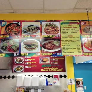 Lunch ad dinner menu