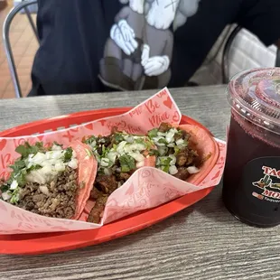 Vday tacos with jicama agua fresca