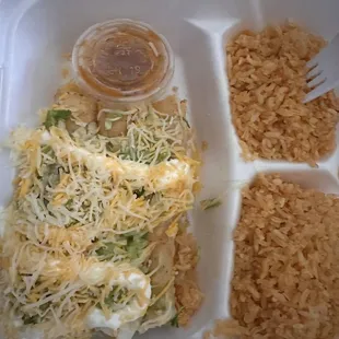 #5 Chicken Flautas extra rice