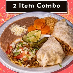 2 Item Combi Plate feat. Taco and Sm Burrito