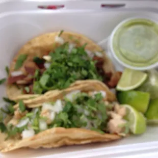 Lunch! Two tacos and a diet coke, $5.60.