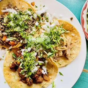 Al Pastor, Pollo Taco, Picadillo Taco