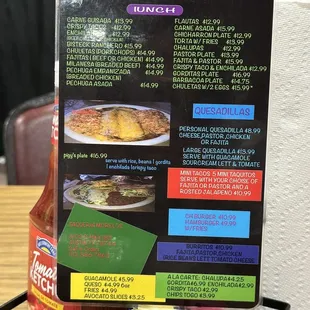menu
