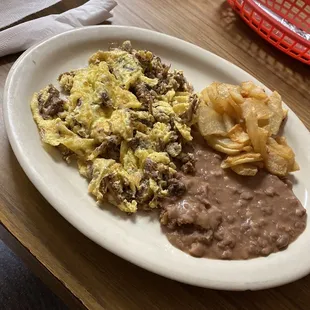 Barbacoa &amp; Egg Breakfast plate.  Yummy yum!