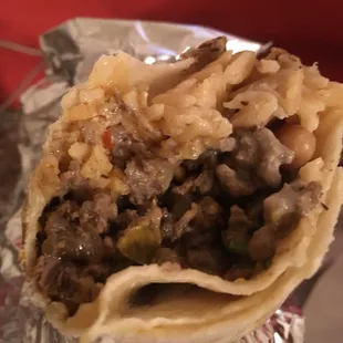 a burrito wrapped in foil