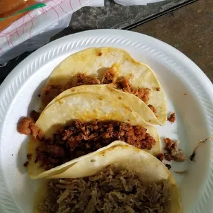 Desebrada, buche, asobada tacos